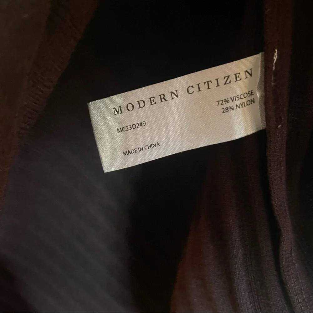 Modern Citizen- Carmen Ribbed Long-Sleeve Wrap Dress (brown) - Picture 2 of 8